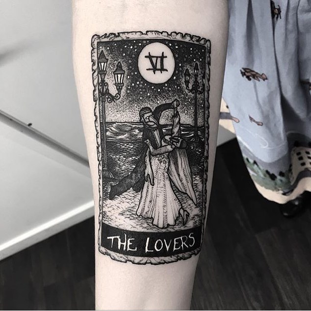 Tarot Card The Lovers Tattoo