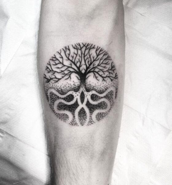 Tree of Life Blackwork Tattoo