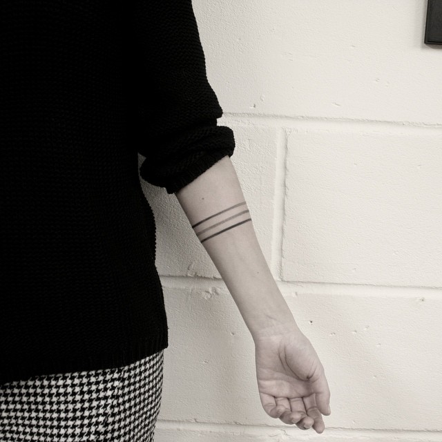 Triple Line Armband Tattoo
