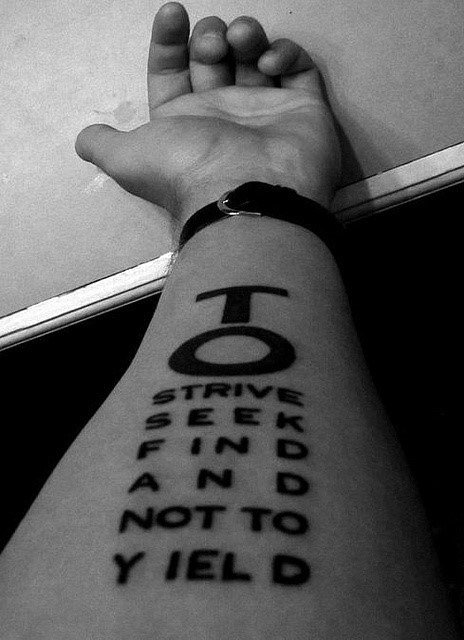 Typography creative forearm quote tattoo ideas for guys