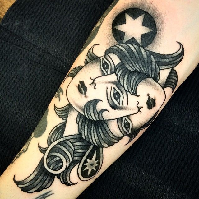 Upside down Twins Gemini Tattoo