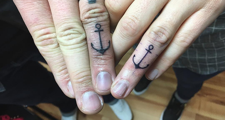 Anchor Wedding ring tattoos 