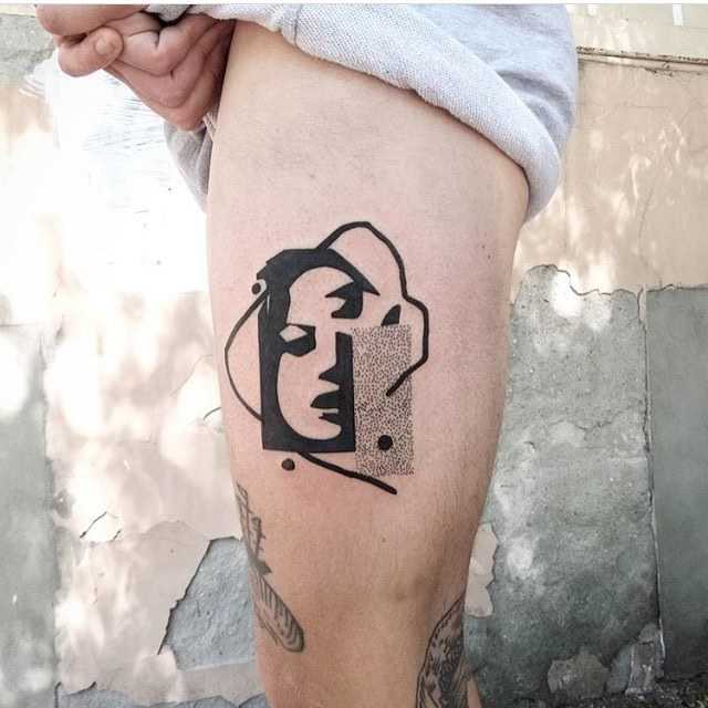 Abstract Face Tattoo