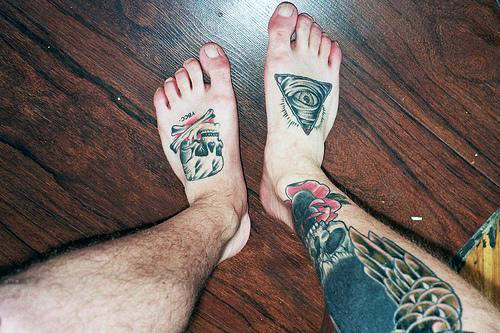 Awesome foot tattoo for males