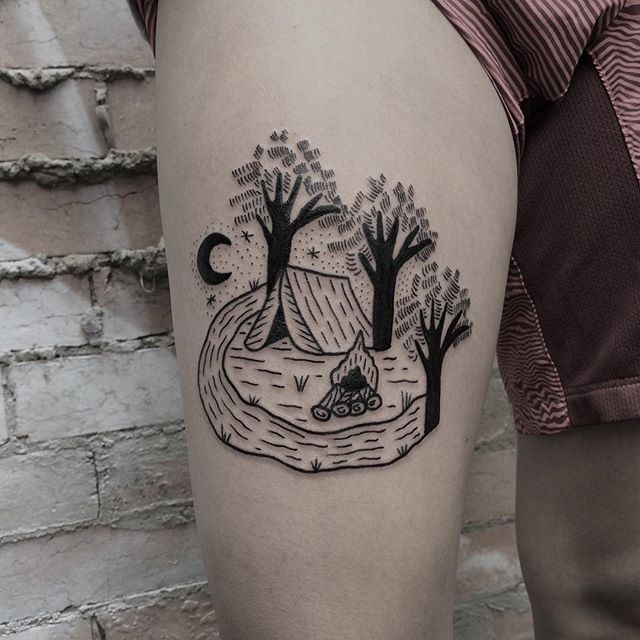 Camping Site Tattoo