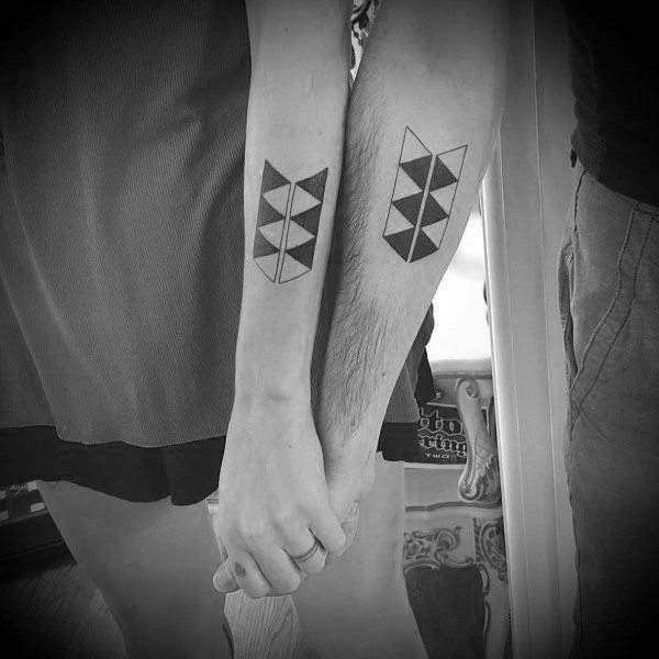 Couples Geometric Tattoos