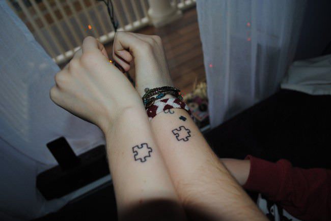 Couple Puzzle Piece Tattoo