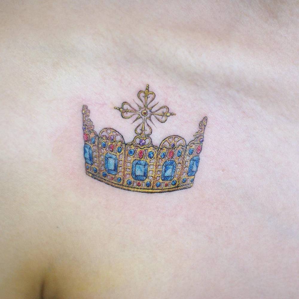 Crown Tattoo On The Chest Crown Tattoo On The Chest
