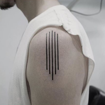 Five Black Lines Tattoo