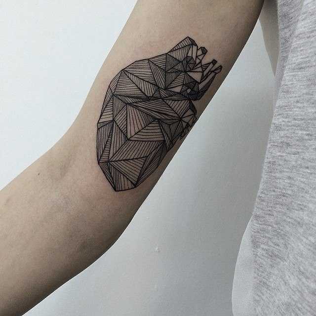 Geometric Heart Tattoo