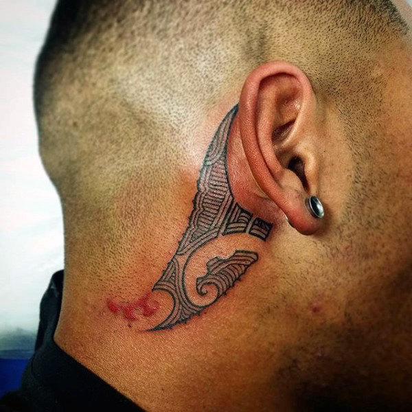 Guys behind the ear tribal tattoo ideas