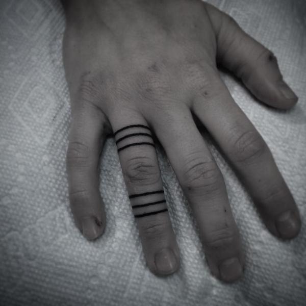 Hand Poked Minimalist Line Tattoo
