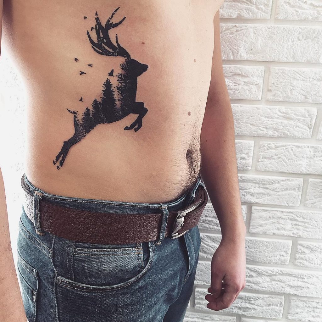 Jumping Deer Tattoo