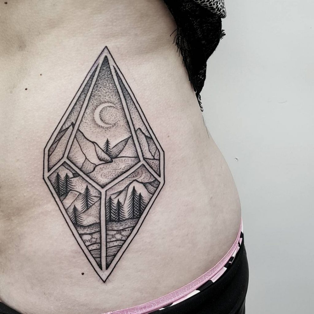 Landscape In A Terrarium Tattoo