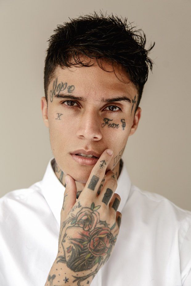 Leo Pride face tattoo