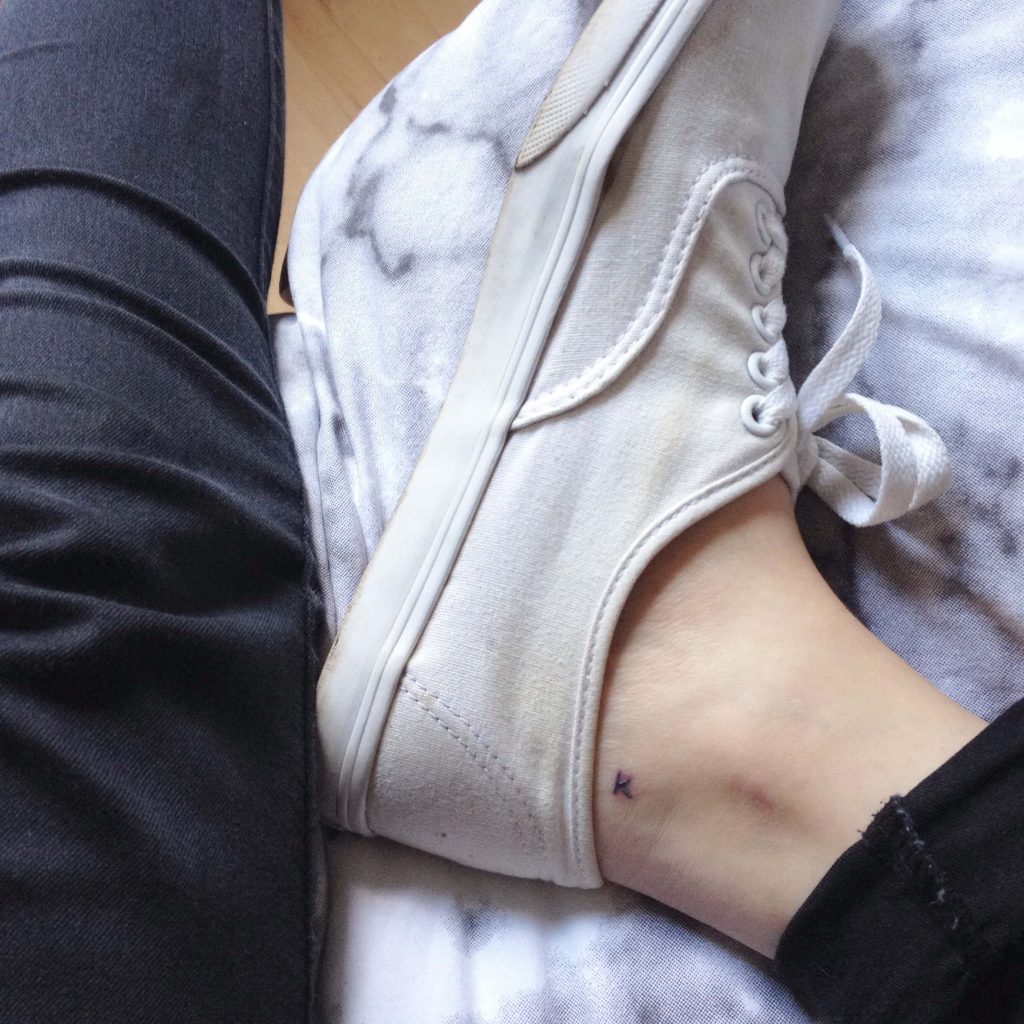 Letter K Tattoo On The Ankle