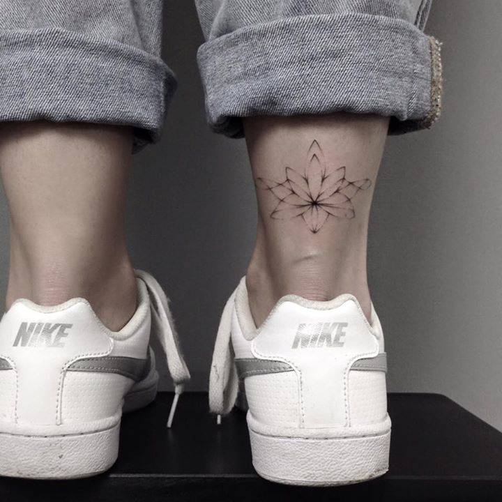 Lotus Flower Tattoo On Achille