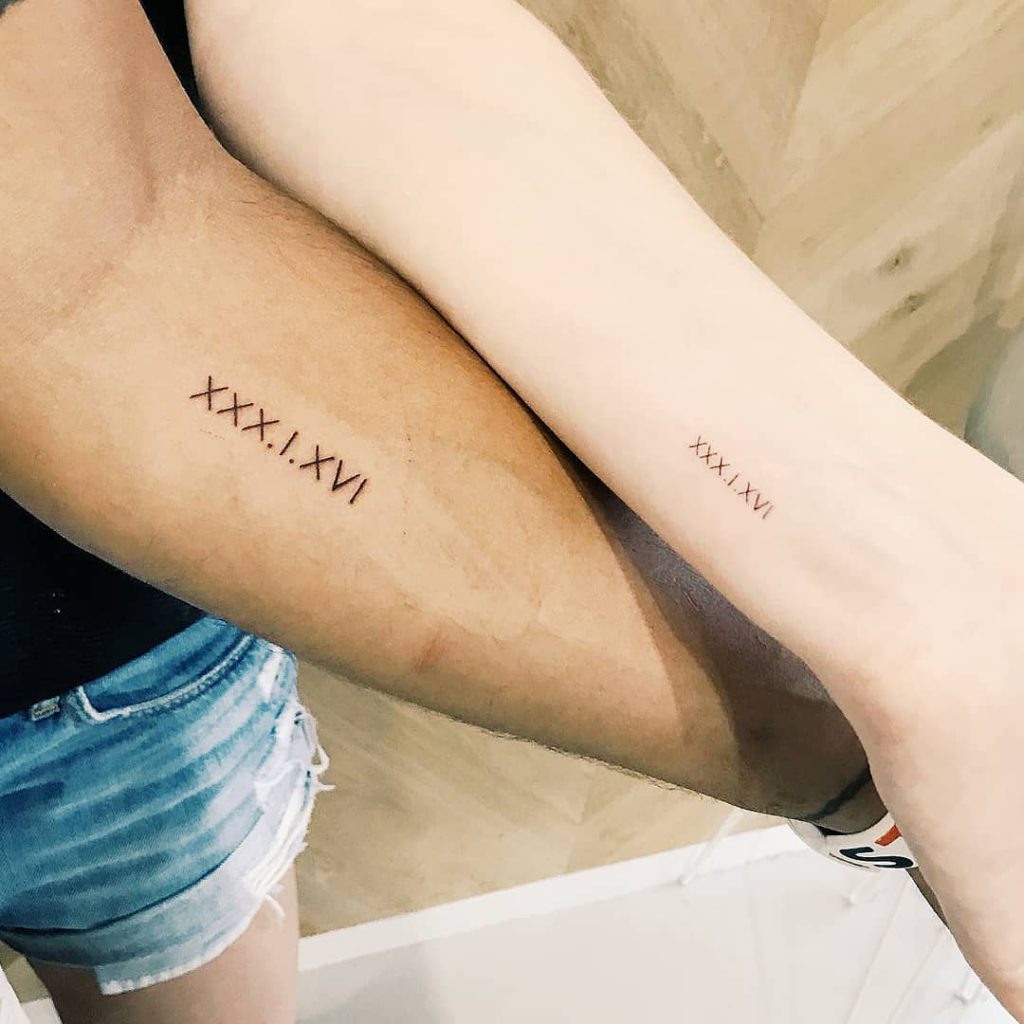 Matching Date Tattoos For A Couple