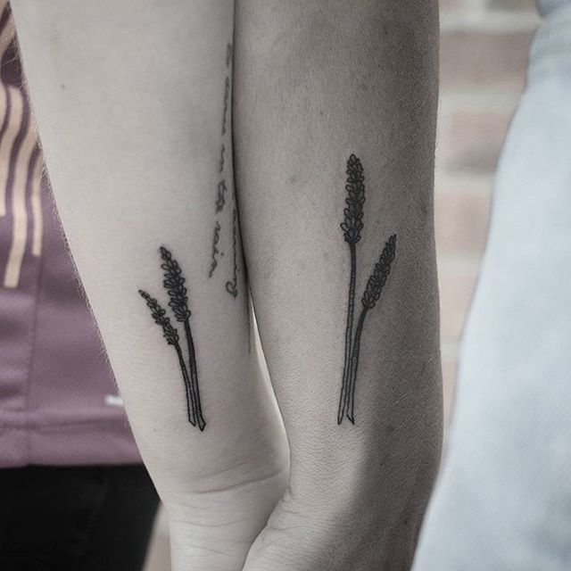 Matching Wheat Twig Tattoos