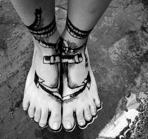 65 Best Anchor Foot Tattoos