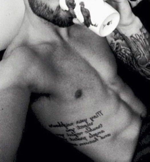 Mens side rib ink designs