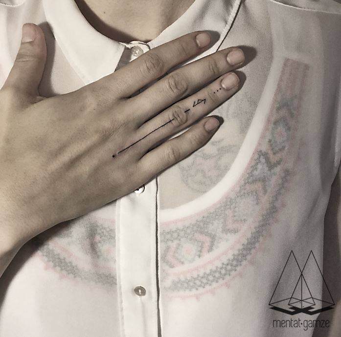 Mini Tattoo On A Finger