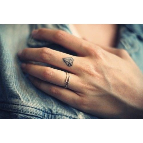 Minimal Finger Diamond Tattoo