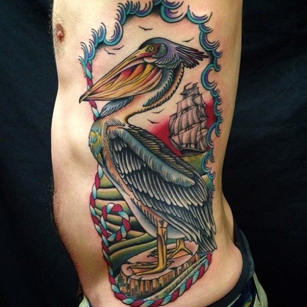 Nautical ship rib tattoo designs