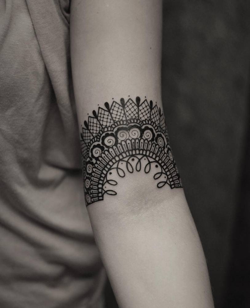 Ornamental Lace Tattoo On The Arm