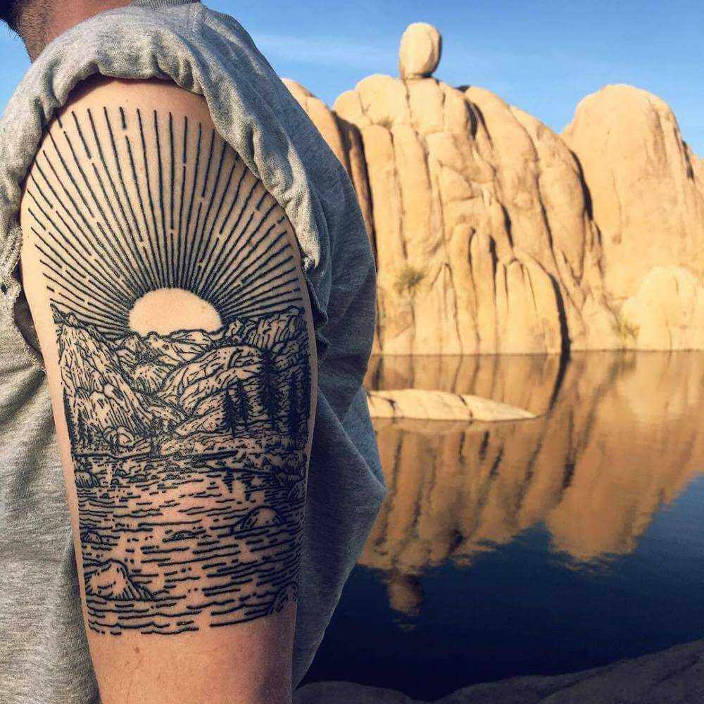 Realistic Cliff Tattoo
