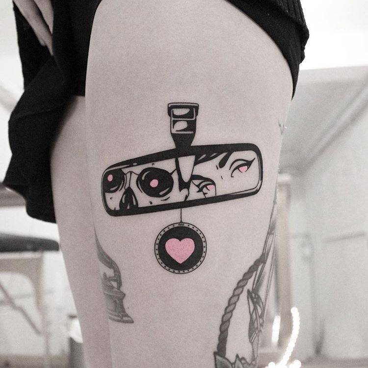 Rear-View Mirror Tattoo