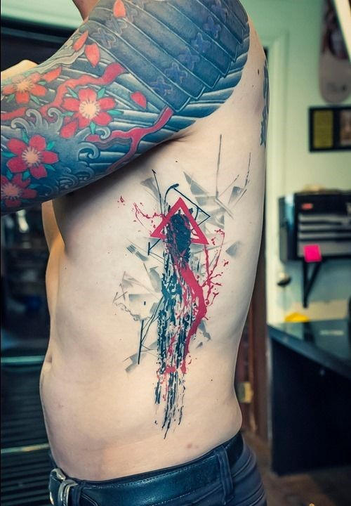 Rib tattoo man