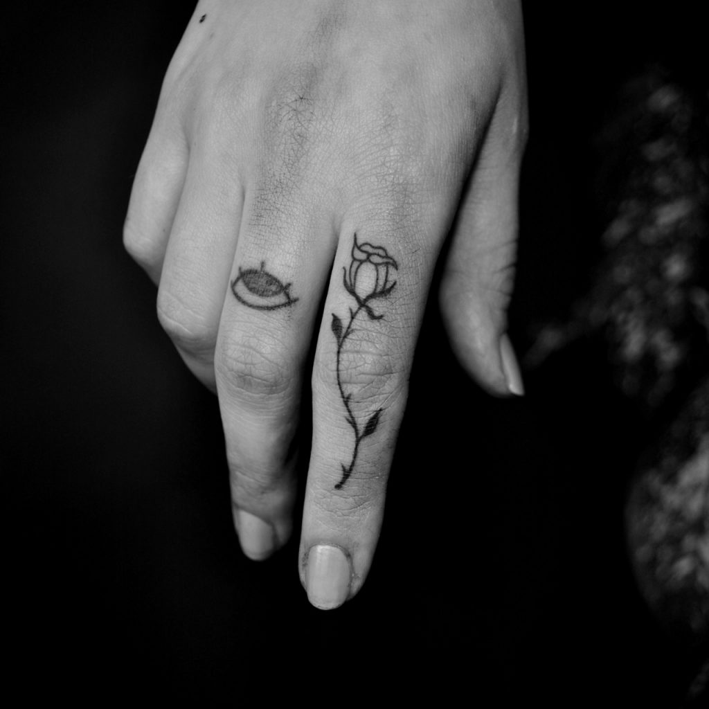 Rose And Eye Tattoos