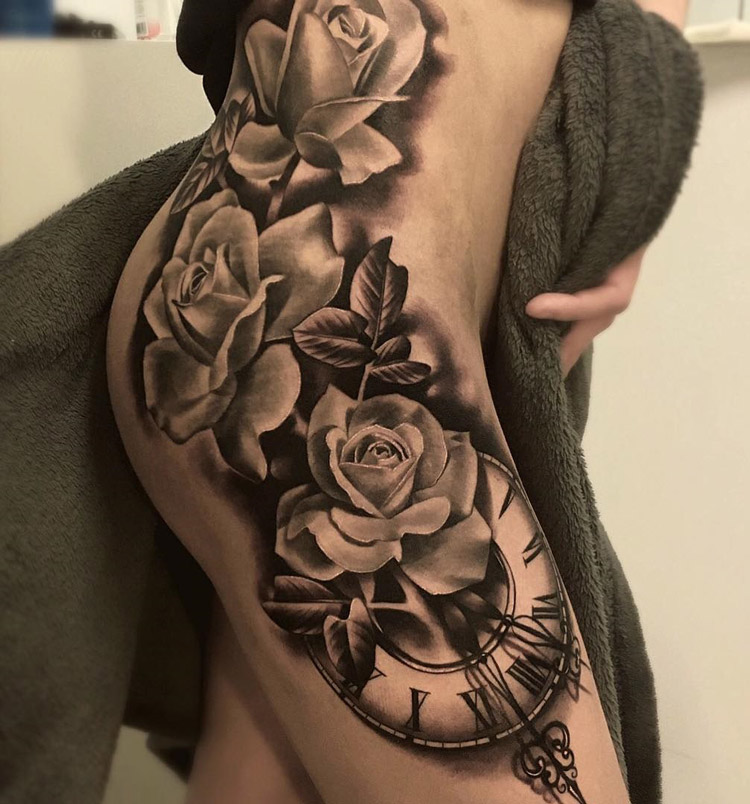 Roses & Clock Face