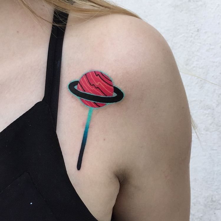 Saturn Lollipop Tattoo