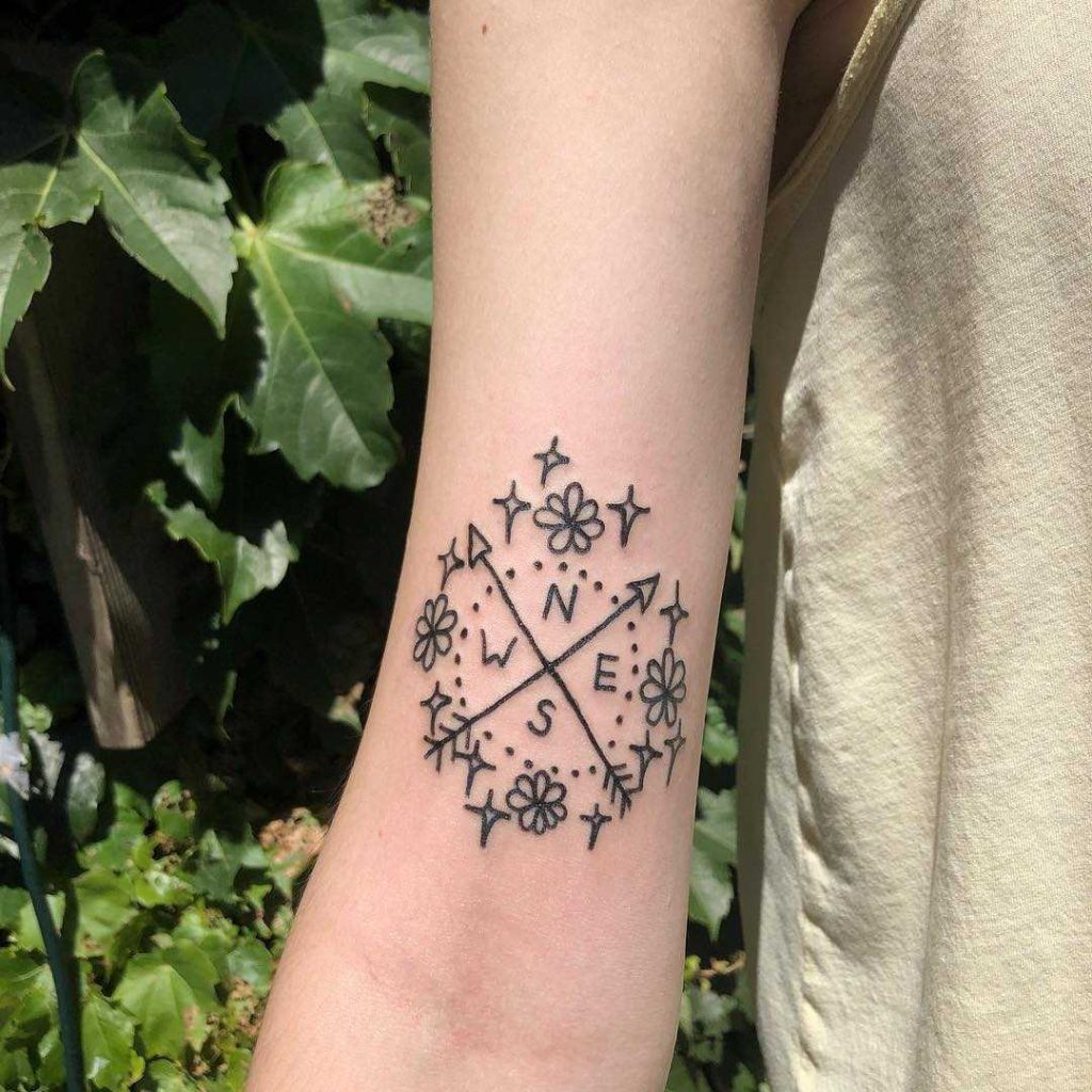 Simple Compass Tattoo