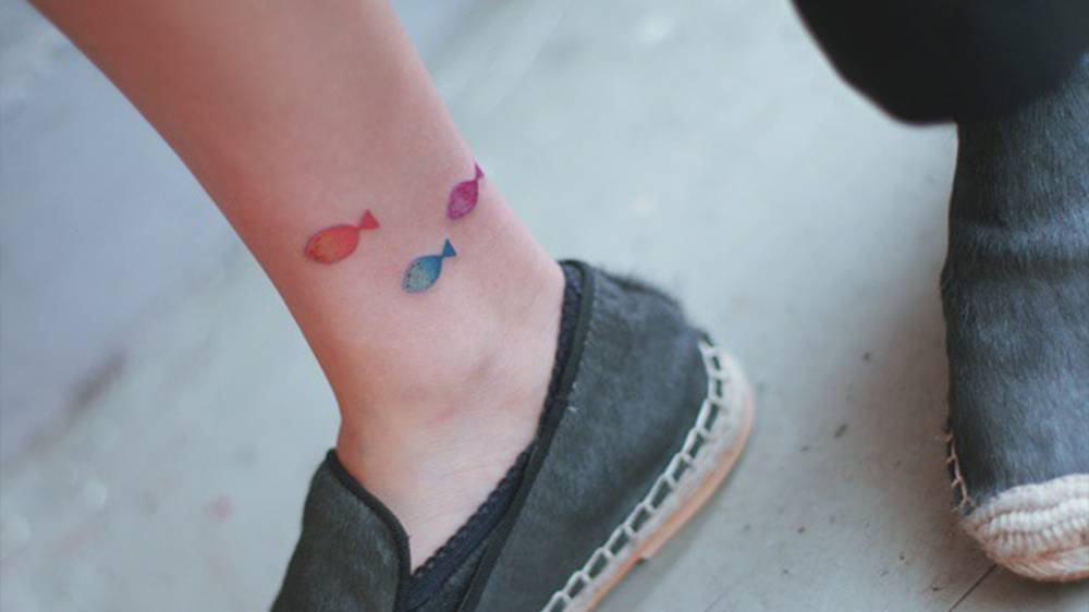 Small Fish Tattoo On The Ankle