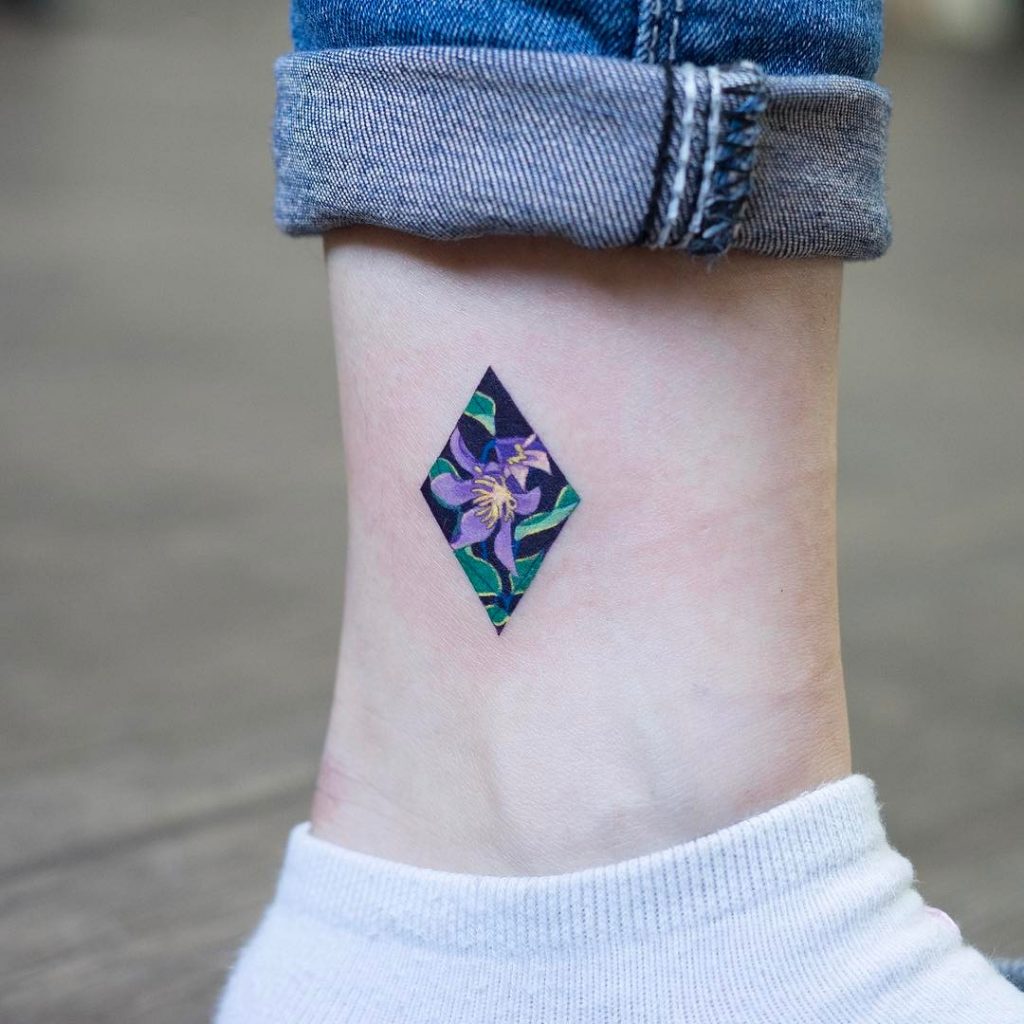Small Flower In A Rhombus