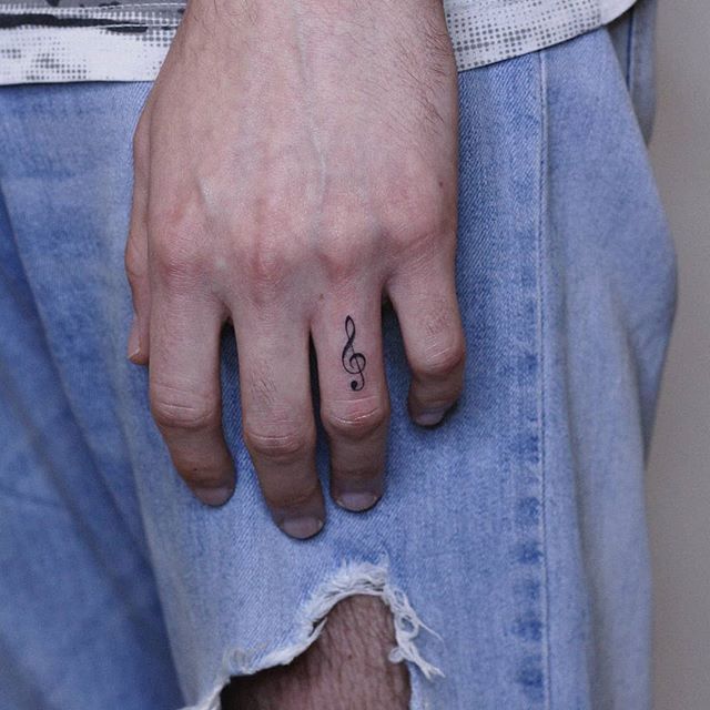 Small Treble Clef Tattoo