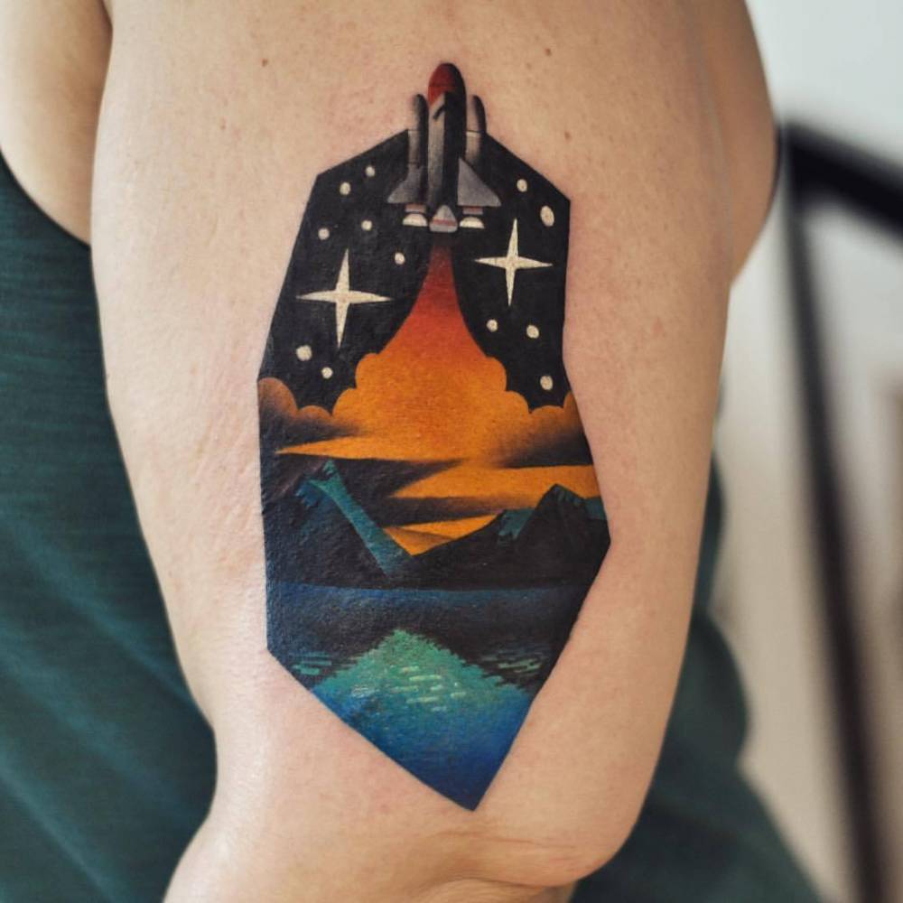 Space Shuttle Lift Off Tattoo