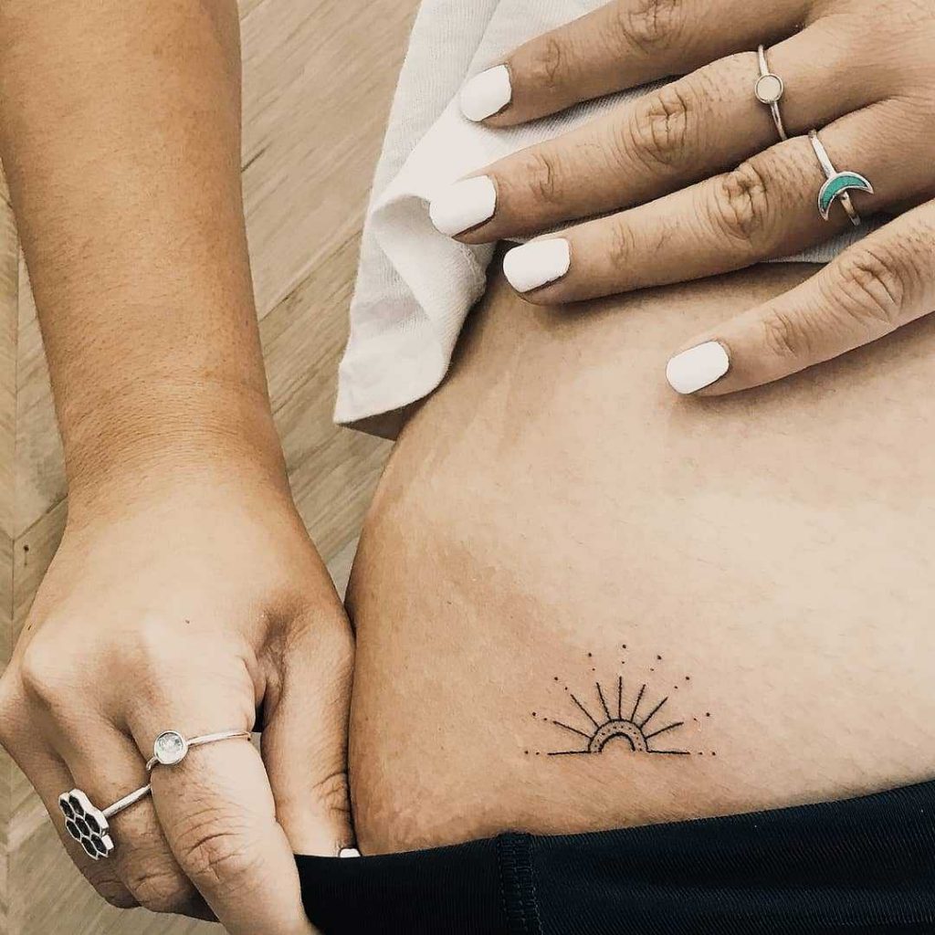 Stick And Poke Sunset Tattoo