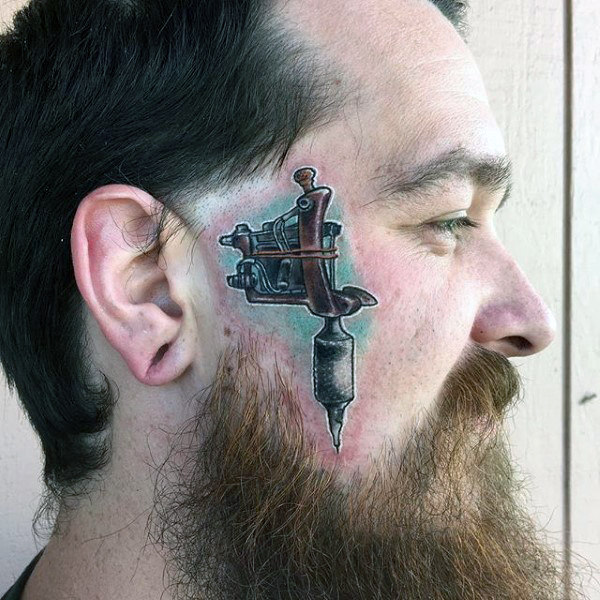 Tattoo machine mens face tattoo ideas