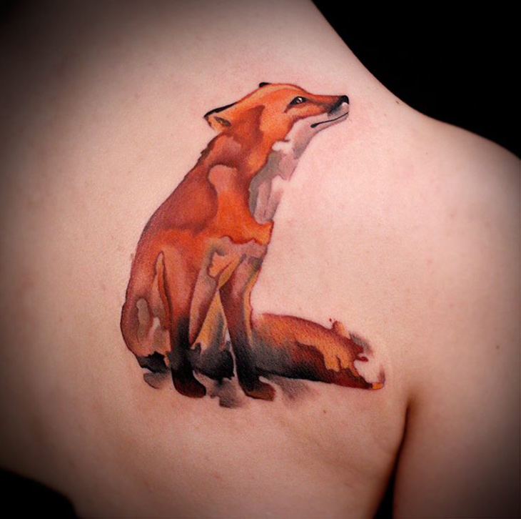 Watercolor Fox Shoulder Blade