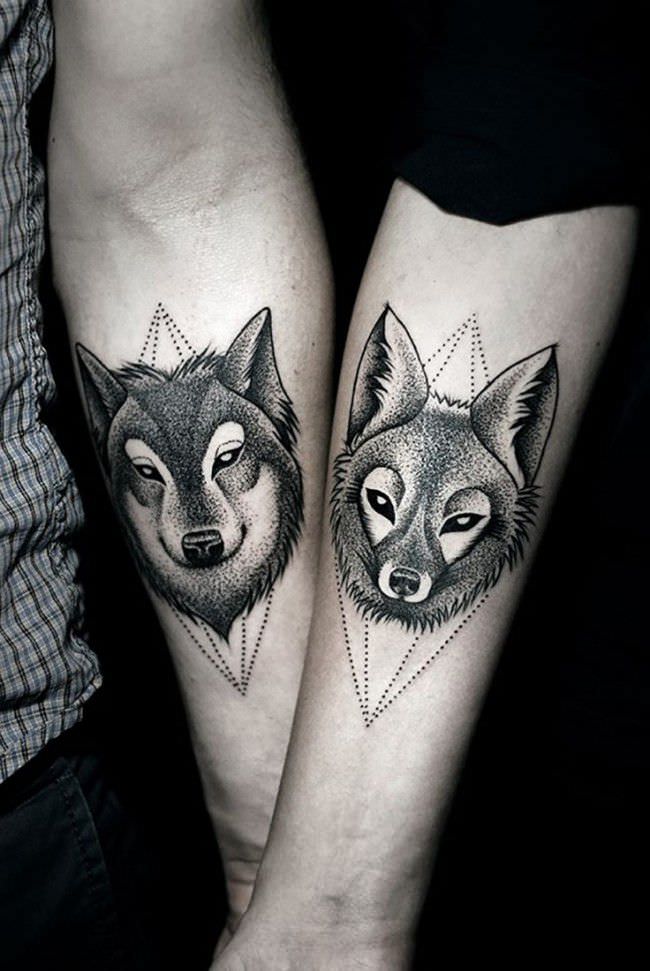 Wolf Couples Tattoos