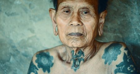 Iban tribal floral tattoos