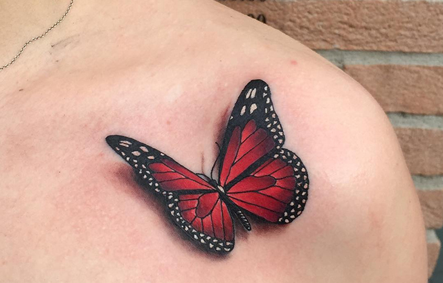 collerbone butterfly tattoo