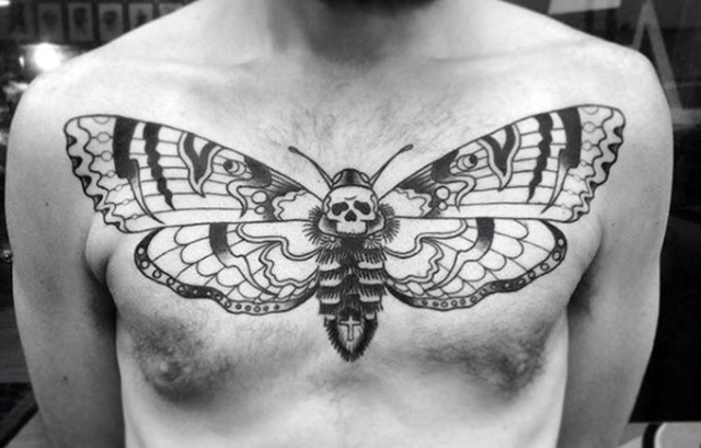 Giant Butterfly Tattoo with Skull