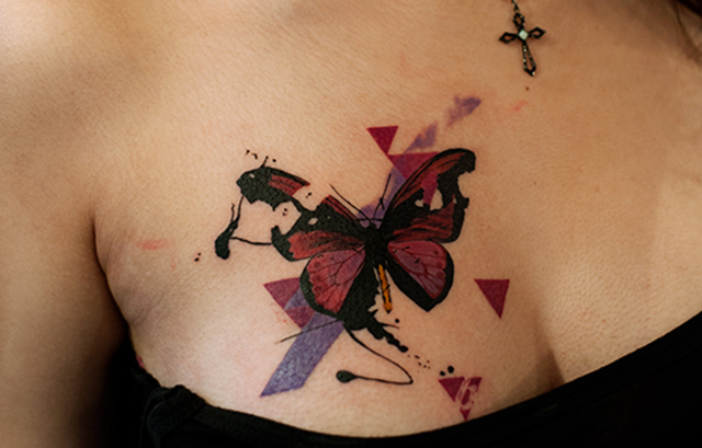 Butterfly eating tattoo