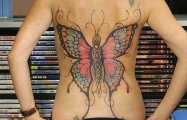 Hot back butterflies tattoo images