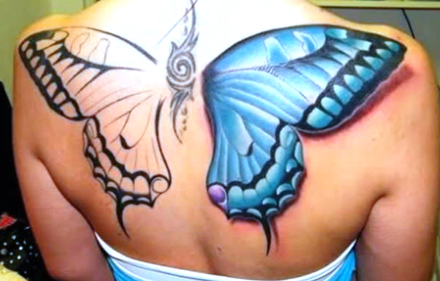 Butterfly wings Tattoo on back